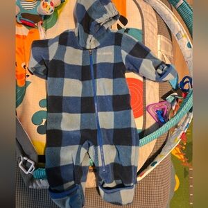 Columbia Kids Blue Checkered Footie